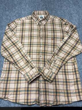 Kiel James Patrick Cozy Cabin Flannel Shirt Men’s XL Green/tan Plaid USA Made